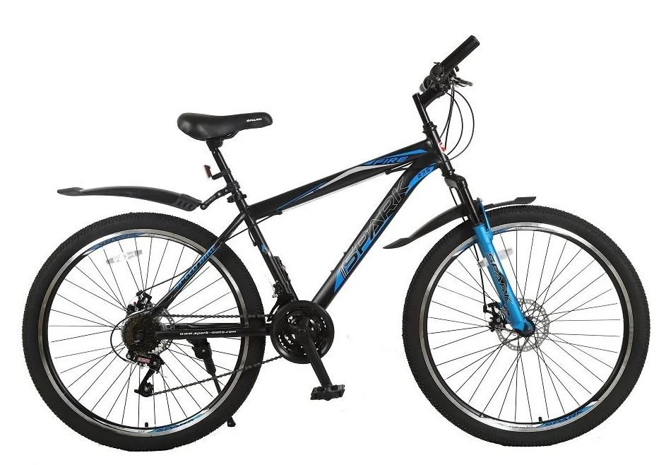 Фотография Велосипед SPARK FIRE 27,5" 2021, размер L, Черно-синий